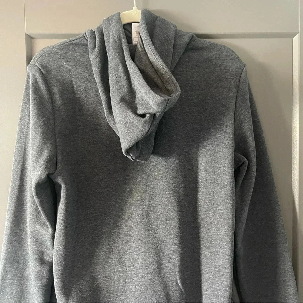 Adidas Essentials Logo Fleece Hoodie Gray/Light Blue Size Large - NWOT - Picture 6 of 10